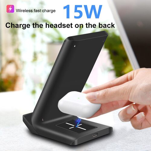15W 2 in 1 Wireless Charger for iPhone 12 11 Pro Max XS MAX