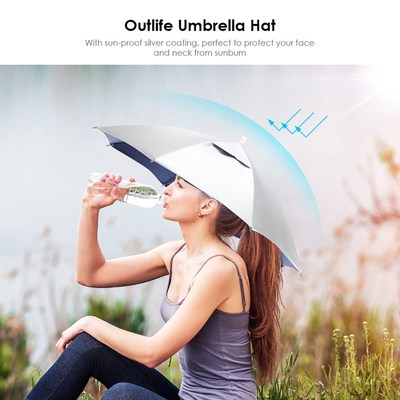 Portable Fishing Hat Umbrella Hat Foldable Head Umbrella Hat