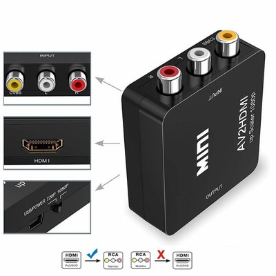1080P Mini HDMI2AV Support NTSC PAL HDMI to AV Scaler Adapt