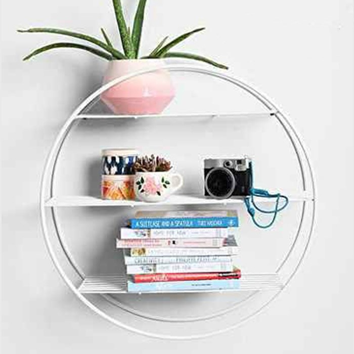 The new iron partition metal frame gold three layers wall sh