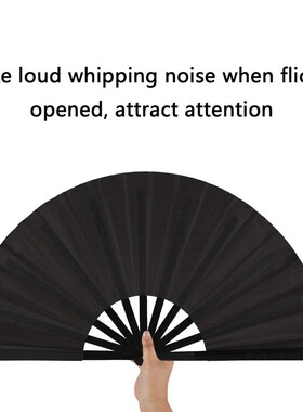 2 Pieces Large Folding Fan Nylon Cloth Handheld Folding Fan