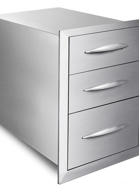 Stainless SteelThree Drawers 35*58 CM With Handle Square Dra