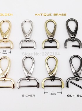 2pcs Metal Detachable Removable Swivel Leather Bag Handbag