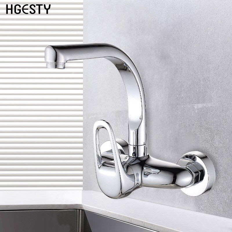 Wall Mounted Kitchen Faucet Copper Vessel Sink Vegetable Bas
