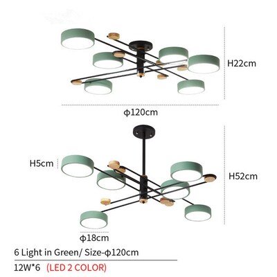 220V LED Chandelier  Living Room Golden Metal ART DECO Woode