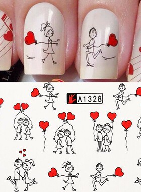 Random 24 Sheets Valentines Nail Art Stickers For Decoratio