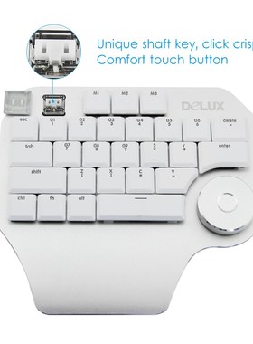 Delux T11 Bluetooth Keyboard Ergonomic Designer Single Hand