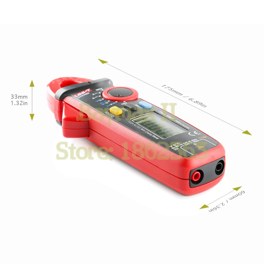 UT210D True RMS AC/DC Current/Voltage Mini Clamp Meter with