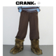男女同款 CRANK 蕾丝边棕色运动长裤 日常休闲直筒裤 24秋冬新品 时尚