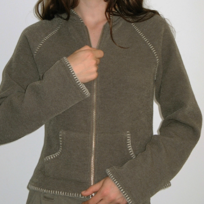 姜海粼内永枝利Polysooem波西米亚缝线连帽夹克外套韩国代购