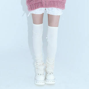 CLUT 长筒袜套绑带蝴蝶结纯色简约百搭腿套 STUDIO