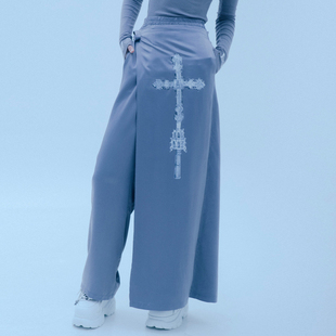 十字架印花松紧腰小众设计感裙裤 winter金玟庭同款 STUDIO CLUT