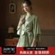 2025年新款 牛油果绿真丝婚礼晨袍浴袍桑蚕丝睡衣女丝绸睡袍家居服