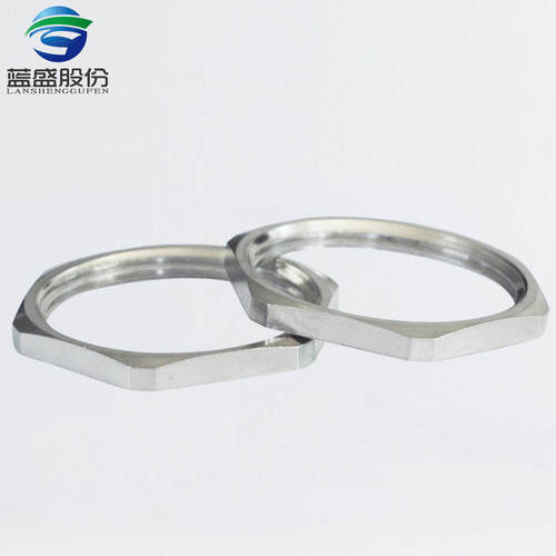 黄铜镀镍六角锁紧螺母背母