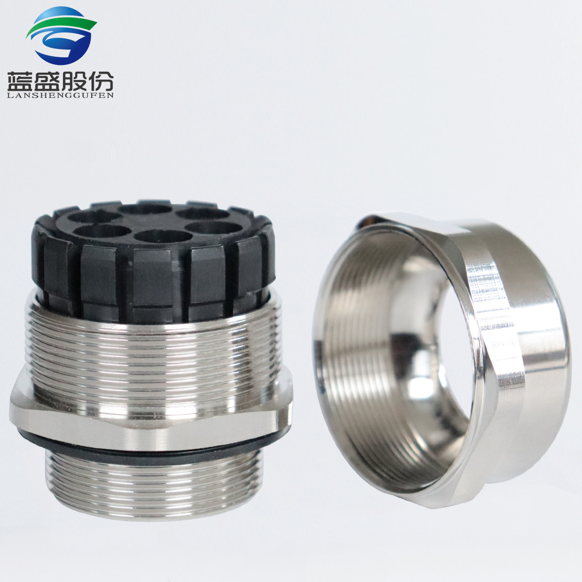 蓝盛 六孔防爆铜镀镍防水葛兰头6芯电缆密封格兰头多根电缆固定头