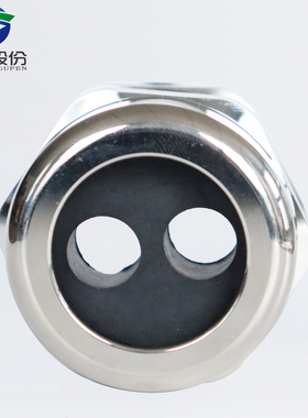 蓝盛二孔防爆铜镀镍电缆接头双孔防水密封格兰头M牙PG金属葛兰头