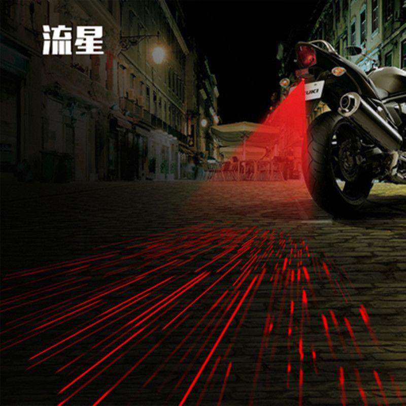 踏板摩托车改装配件彩灯激光射灯防追尾警示雾灯后尾灯led装饰灯