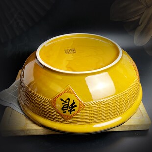 老式和面盆陶瓷不粘面加厚大号汤盆揉面发面盆家用复古洗菜陶瓷盆