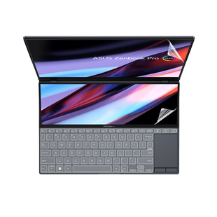 华硕灵耀14双屏键盘膜2024按键保护套14寸灵耀x双屏pro高清屏幕膜大小屏贴膜磨砂膜主副屏蓝光膜凹凸键盘膜