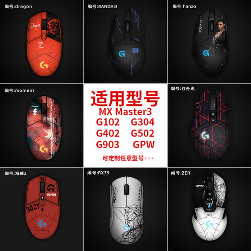 罗技系列鼠标保护膜全包贴纸