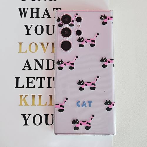 适用三星S23Ultra手机壳note20全包22+透明软S24plus日韩10+防摔保护套高级ins风小众狗狗情侣新年女款