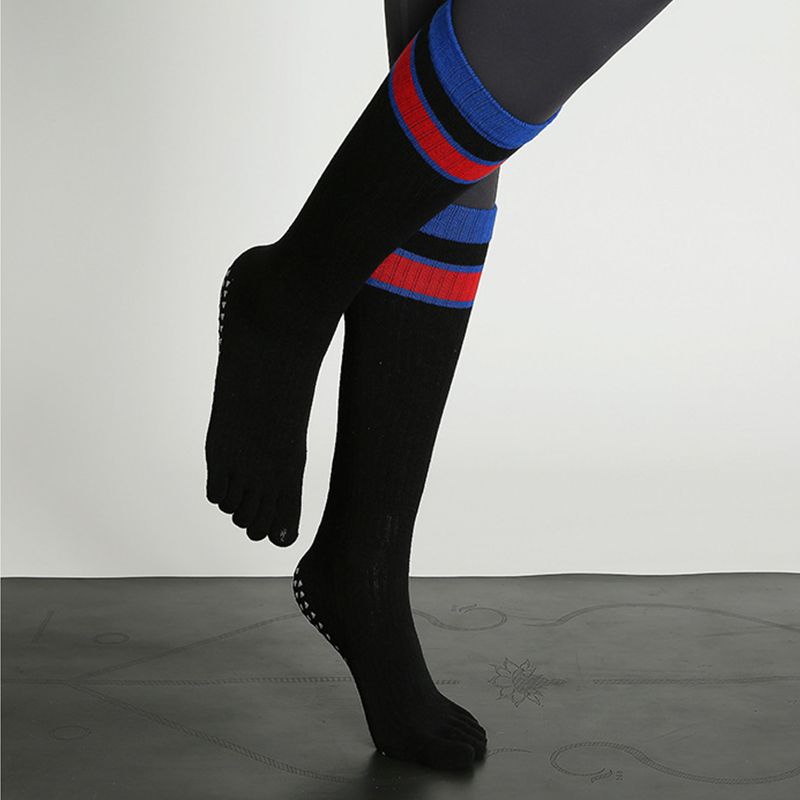 长筒瑜伽袜子防滑专业女五指袜