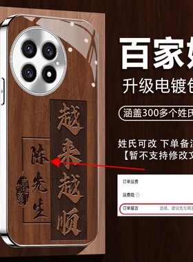 木质纹越来越顺电镀银玻璃壳适用一加13手机壳新款轻奢一加12外壳防摔全包一加ACE3Pro高颜值手机保护套男款