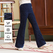 加厚保暖长裤 微喇裤 子儿童喇叭裤 2026秋冬款 新中式 英氏女童裤