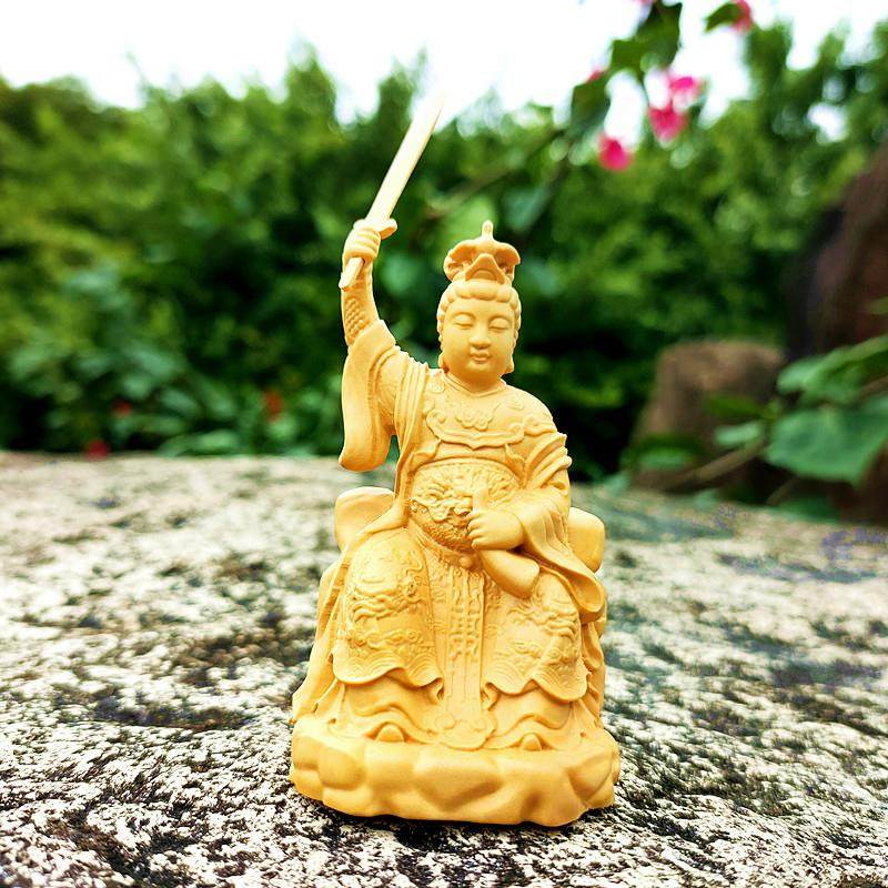 木雕佛像九天玄女顺天圣母实木中式家居工艺品注生娘娘陈靖姑黄杨