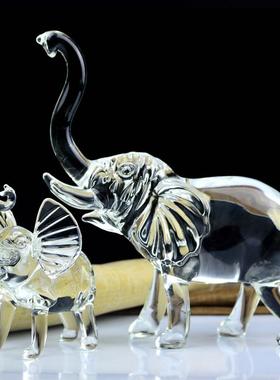 水晶大象万象更新欣欣向荣汽车摆件装饰办公室桌玄关客厅开业礼品