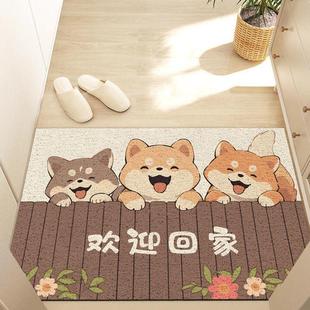 入户门地垫家用耐脏耐磨进门地垫卡通风萌宠玄关刮泥防滑垫可裁剪