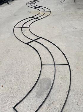 婚庆铁艺婚礼堂水晶厅吊顶圆环定制曲线异形定位珠架子黑色带孔架