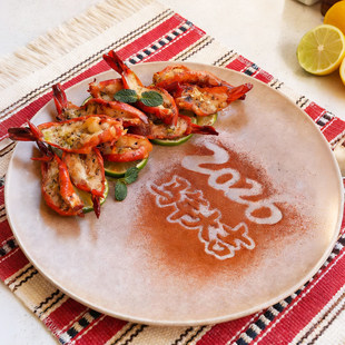 ~年夜饭仪式感~新年装饰撒粉摆盘模具冷菜盘饰点缀果蔬粉印字模板