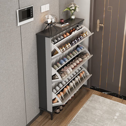 家世华超薄鞋柜家用门口翻斗