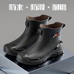 水鞋 耐磨软底钓鱼雨靴高档男款 厨房 男防水防滑工作胶鞋 日本JT雨鞋
