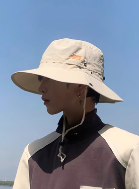 登山帽渔夫帽男夏季防晒帽男士遮阳太阳帽奔尼户外牛仔钓鱼帽速干