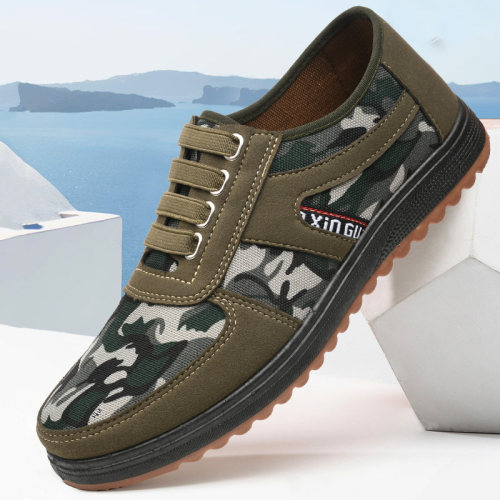 解放鞋男户外迷彩胶鞋工地劳保鞋