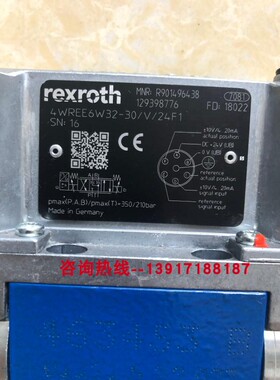 R901496438 4WREE6W32-30/V/24F1力士乐比例阀德国产原装机械配件