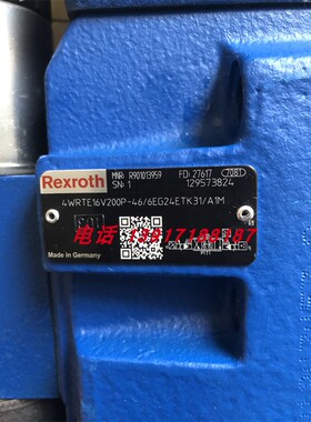 力士乐比例伺服阀4WRTE16V200P-4X/6EG24ETK31/A1M R901013959