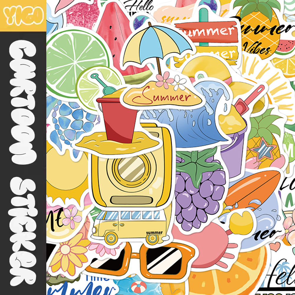 50张Summer Chill Vibes夏日清凉氛围贴纸日韩高颜值DIY行李箱,3C数码配件,笔记本个性小贴纸,淘宝优惠券,粉丝福利购,淘宝优惠卷