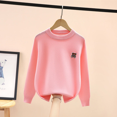 女童毛衣儿童春秋薄款套头线衣女孩洋气秋装中大童纯棉针织打底衫