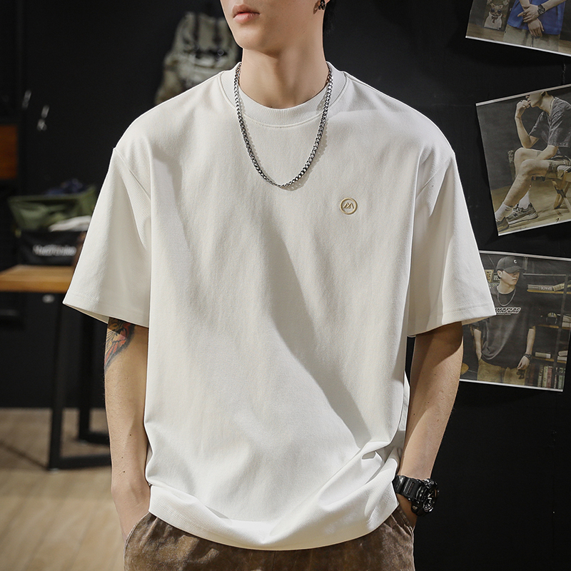 美式短袖男士纯棉T恤宽松