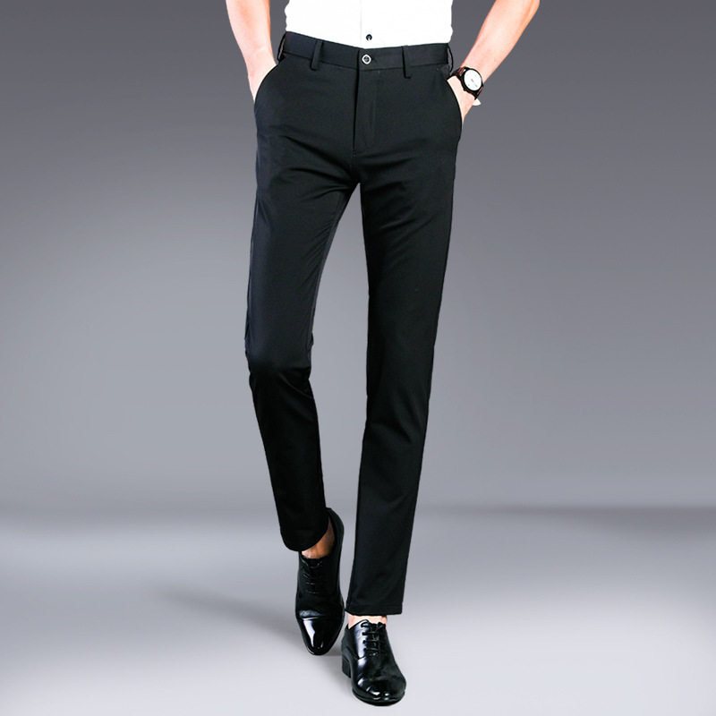 長褲西褲彈力修身夏季休閑