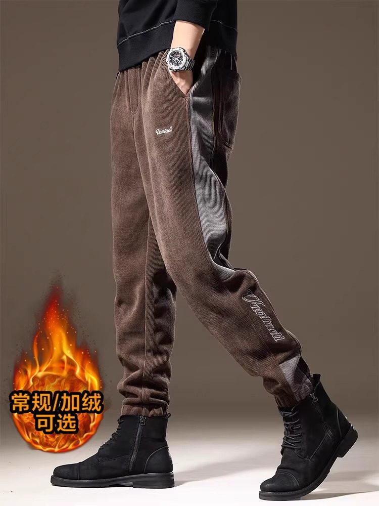 重磅灯芯绒裤子加绒宽松卫裤