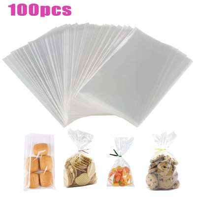 100pcs/pack Transparent Opp Plastic Bags for Candy Lollipop