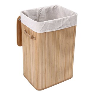 Bamboo Laundry Hamper Basket Wicker Clothes Storage Bag Sort