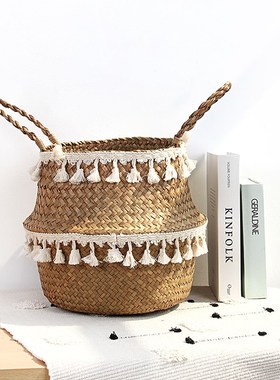 Wicker Basket  Hanging Plant Baskets Garden Flower Vase Pot