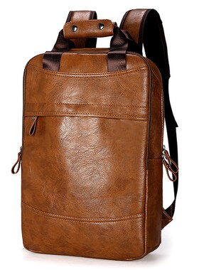 Fashion Men Backpack Waterproof PU Leather Travel Bag Man B