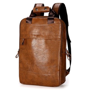 Fashion Men Backpack Waterproof PU Leather Travel Bag Man B
