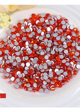 Orange red Crystal glass Non Hot Fix 3D flatback rhinestones